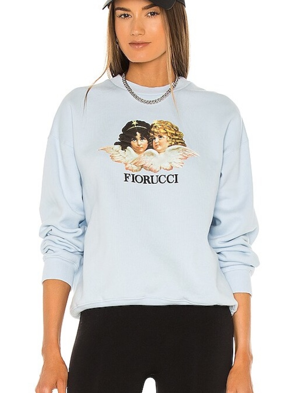 Fiorucci Pastel Blue Angel Logo Pullover Sweatshirt